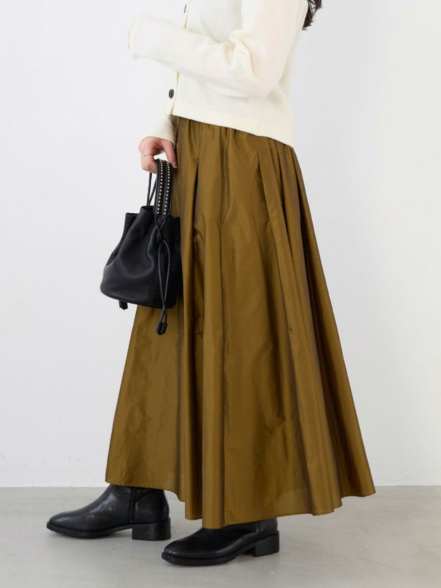 MICA&DEAL タックギャザータフタスカート