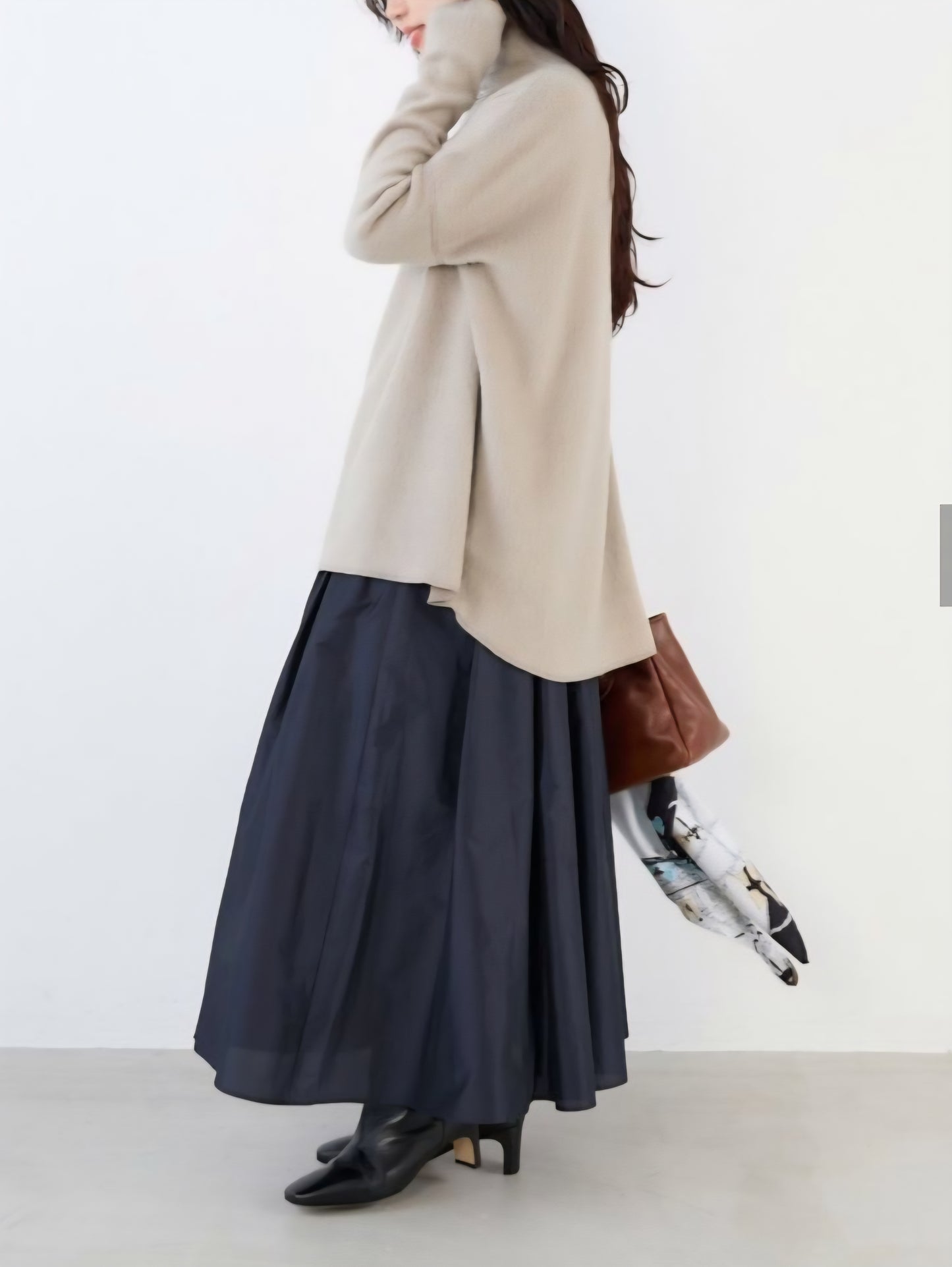 MICA&DEAL タックギャザータフタスカート