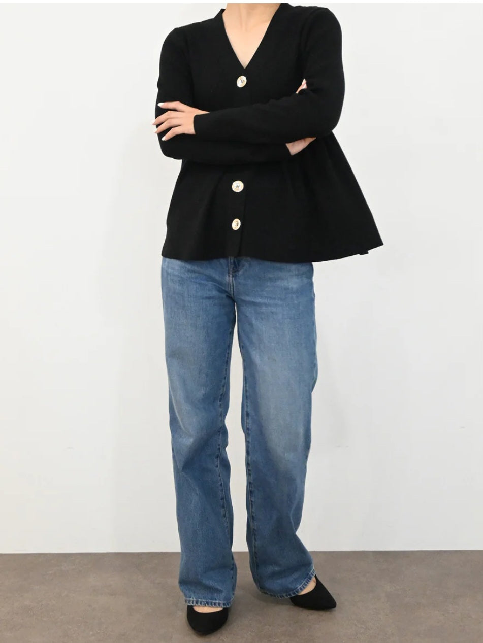 TORRAZZO DONNA　ペプラムリブカーディガン