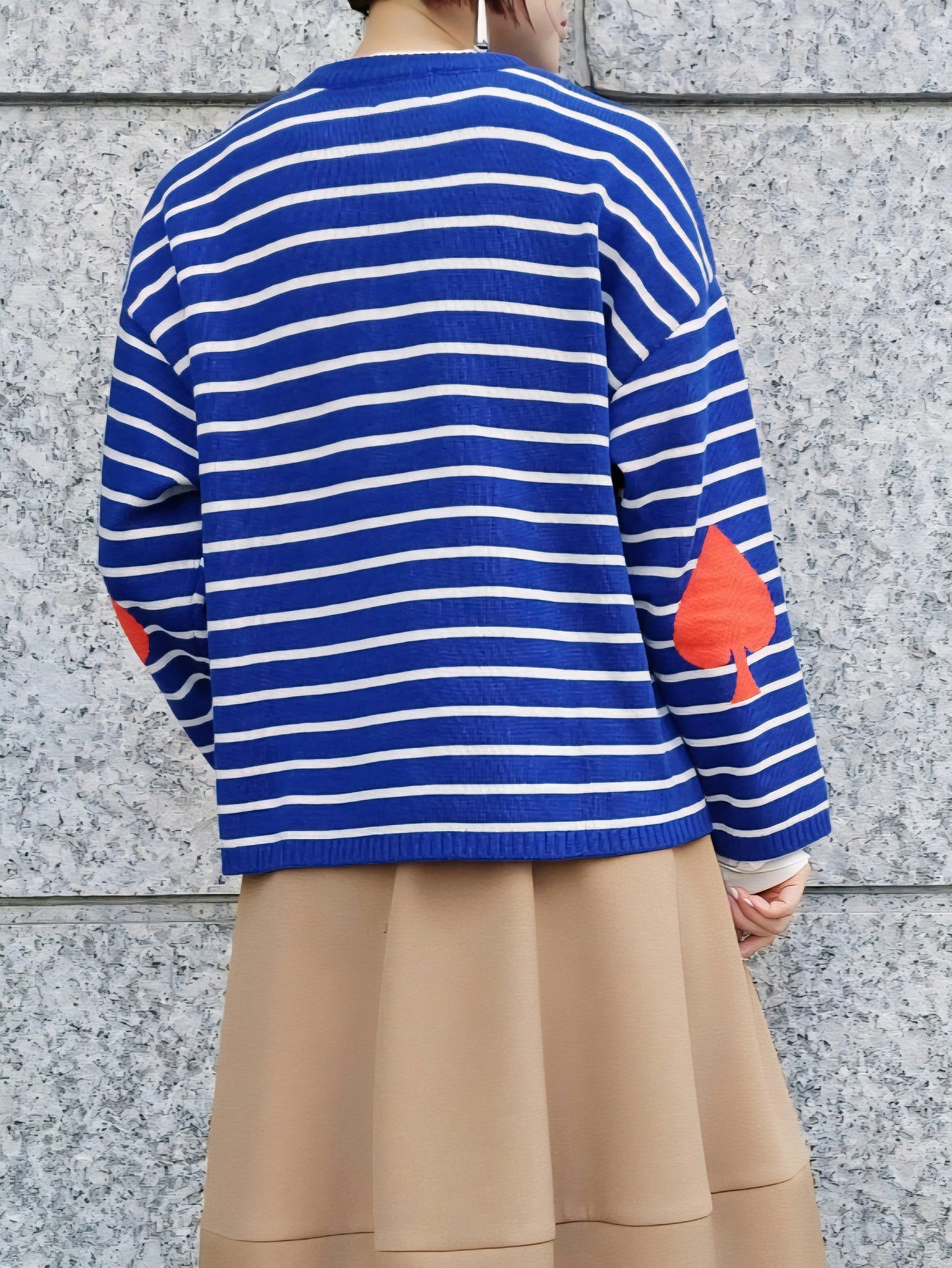 mao made　エルボーインターシャボーダーニット