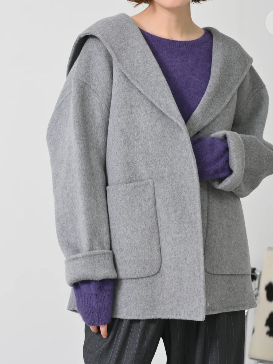 HERENCIA　ウールシャギーセーラーカラーコート