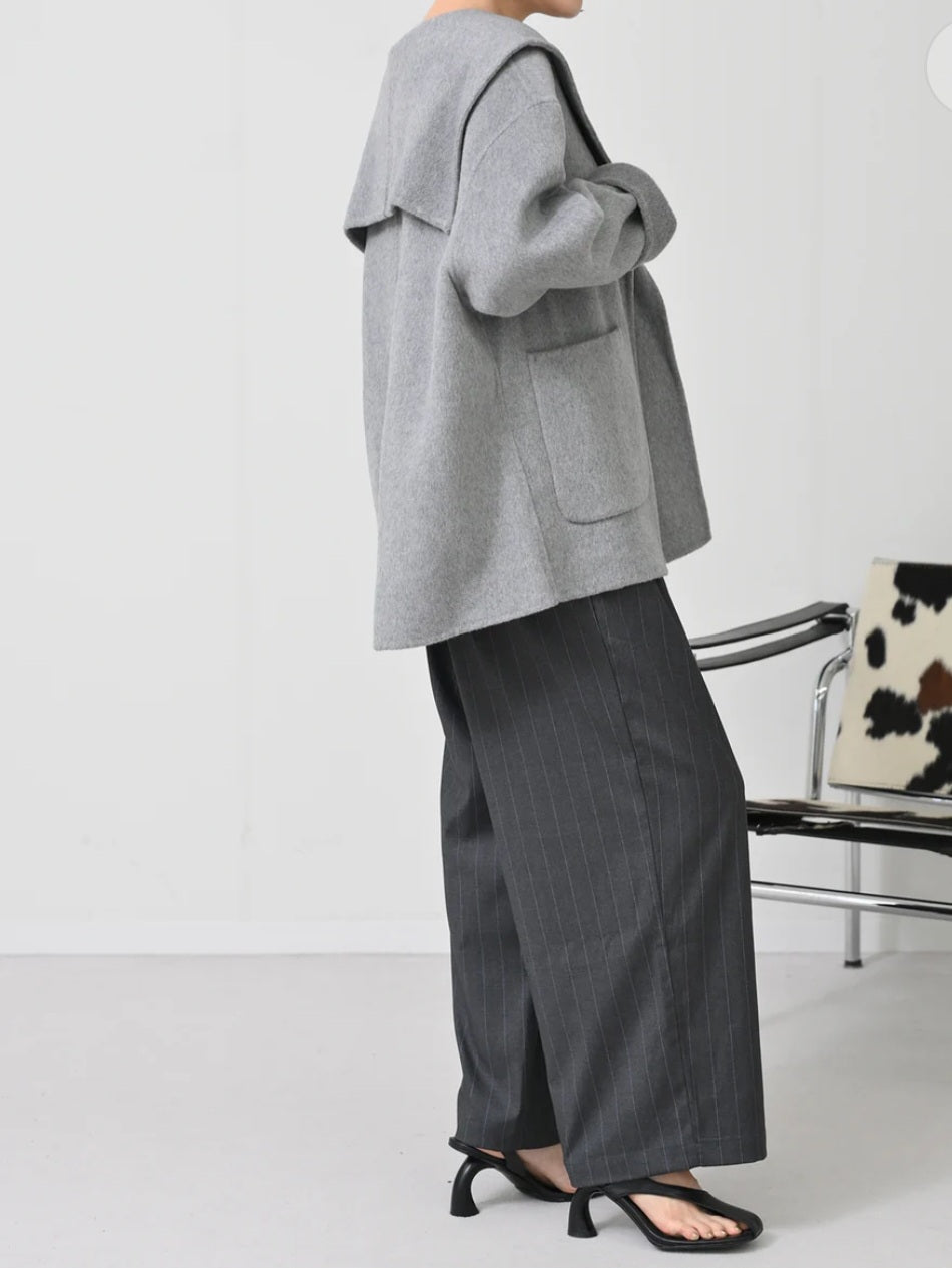 HERENCIA　ウールシャギーセーラーカラーコート