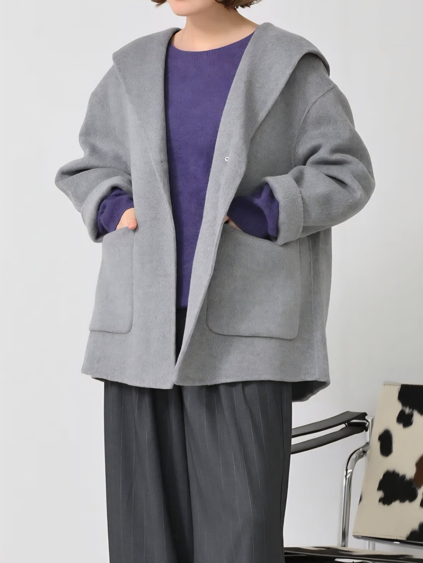 HERENCIA　ウールシャギーセーラーカラーコート