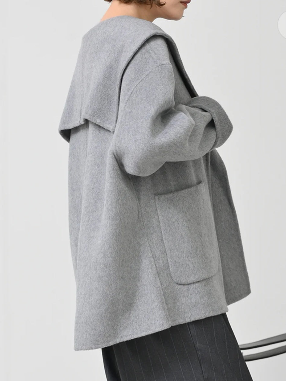 HERENCIA　ウールシャギーセーラーカラーコート