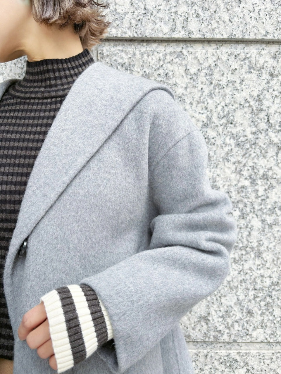 HERENCIA　ウールシャギーセーラーカラーコート