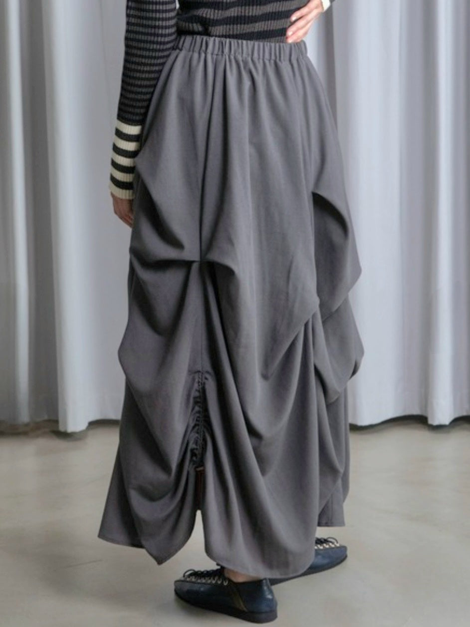 MARECHAL TERRE ドロストアシンメトリーギャザースカート