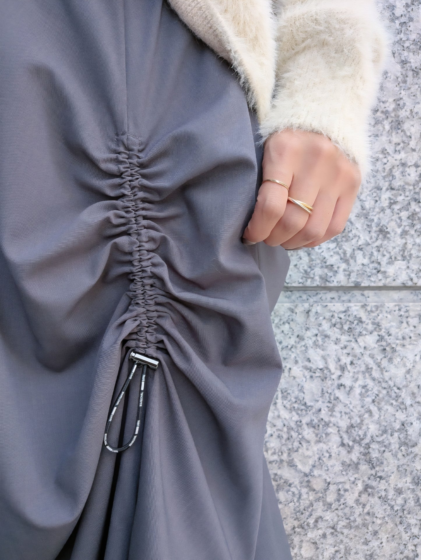 MARECHAL TERRE ドロストアシンメトリーギャザースカート