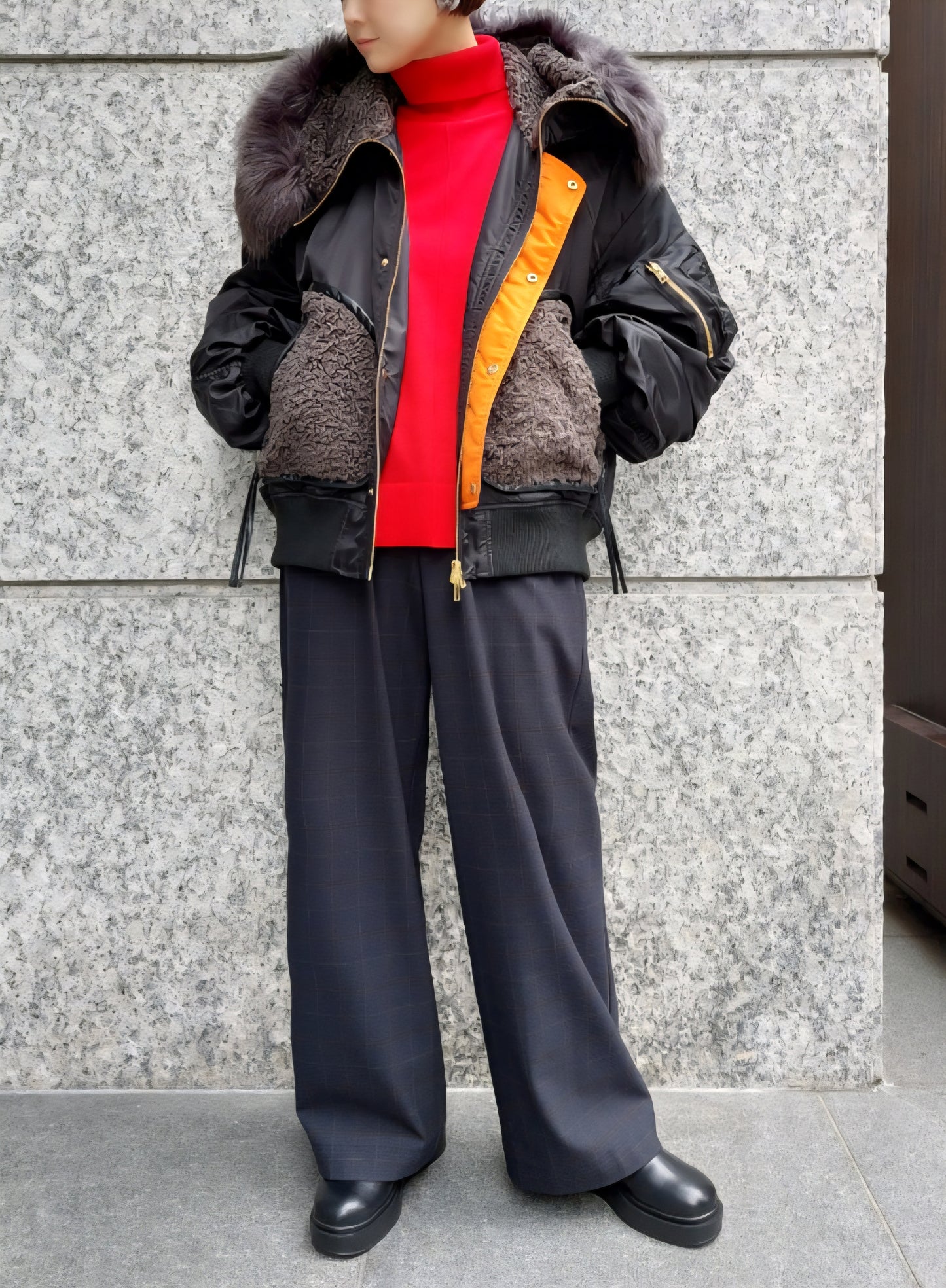 RISLEY　BIGフーディ中綿MA-1ブルゾン