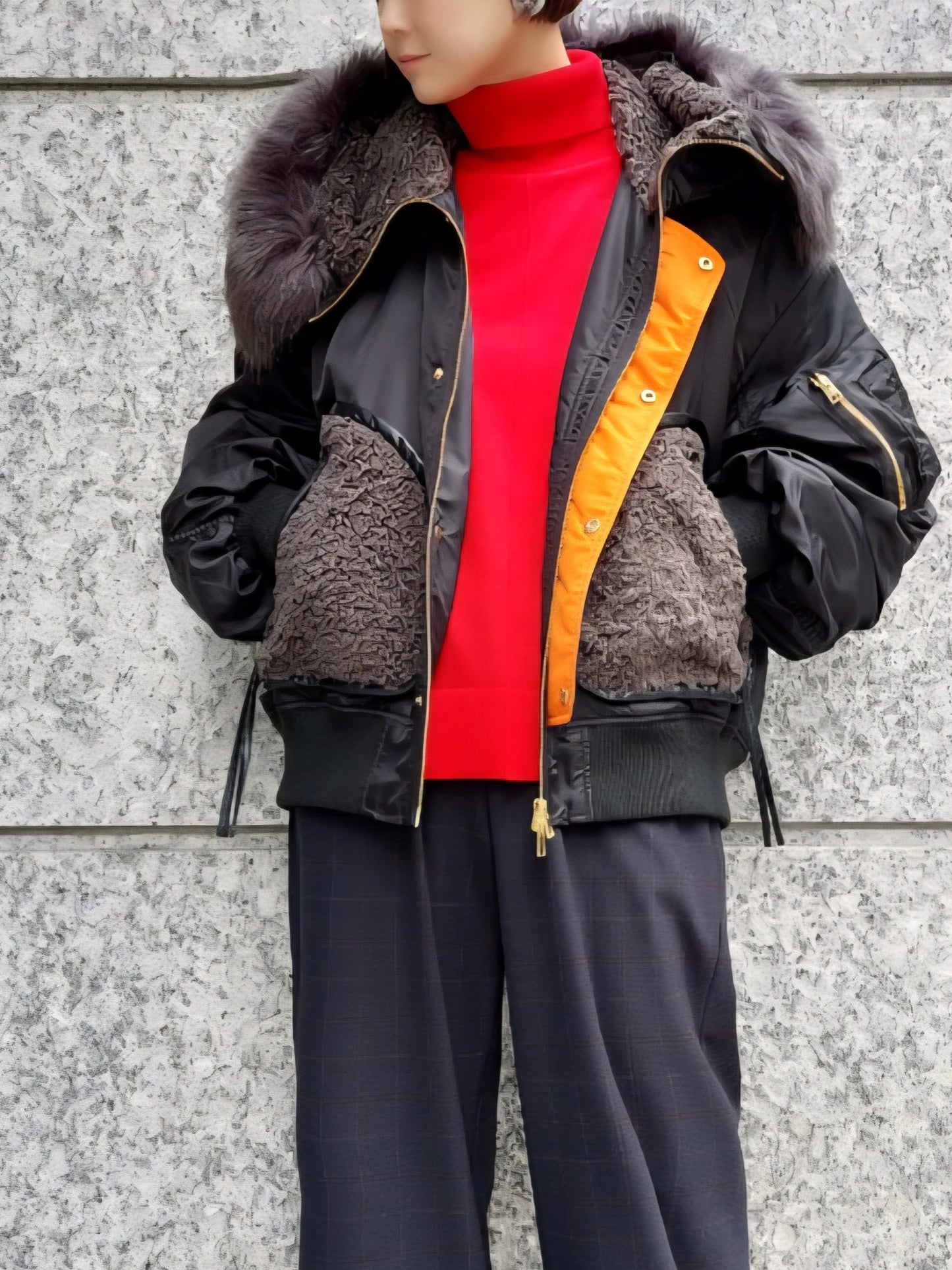 RISLEY　BIGフーディ中綿MA-1ブルゾン