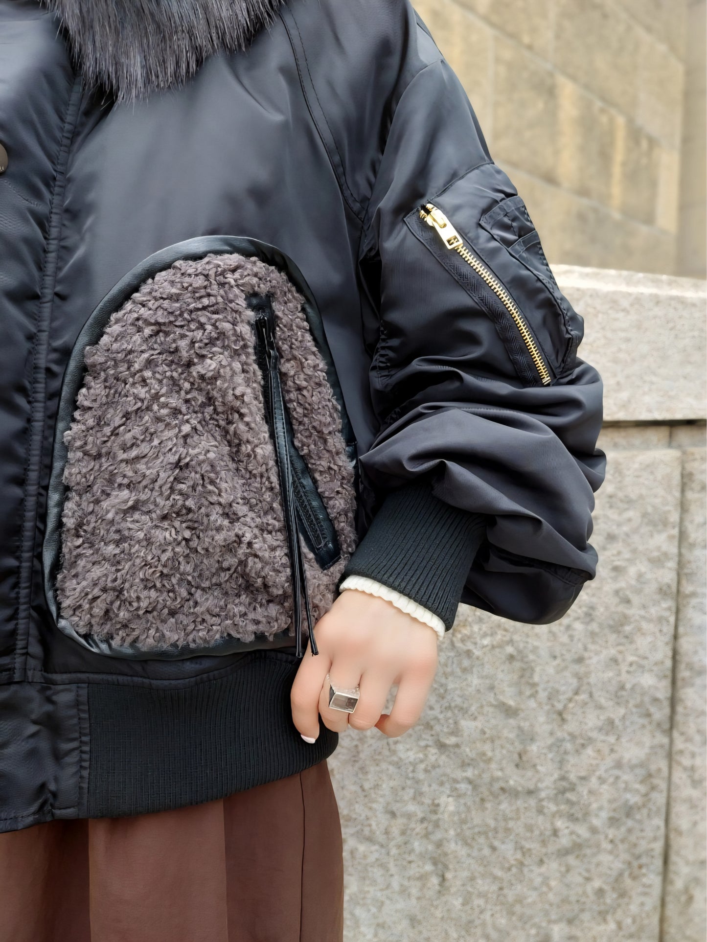 RISLEY　BIGフーディ中綿MA-1ブルゾン