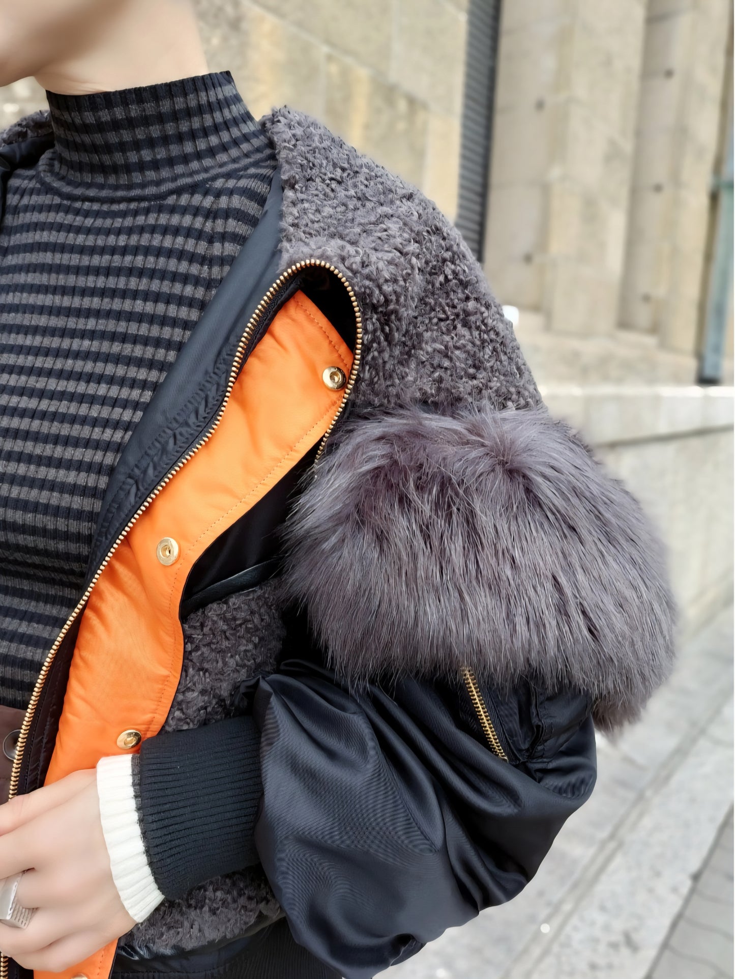 RISLEY　BIGフーディ中綿MA-1ブルゾン