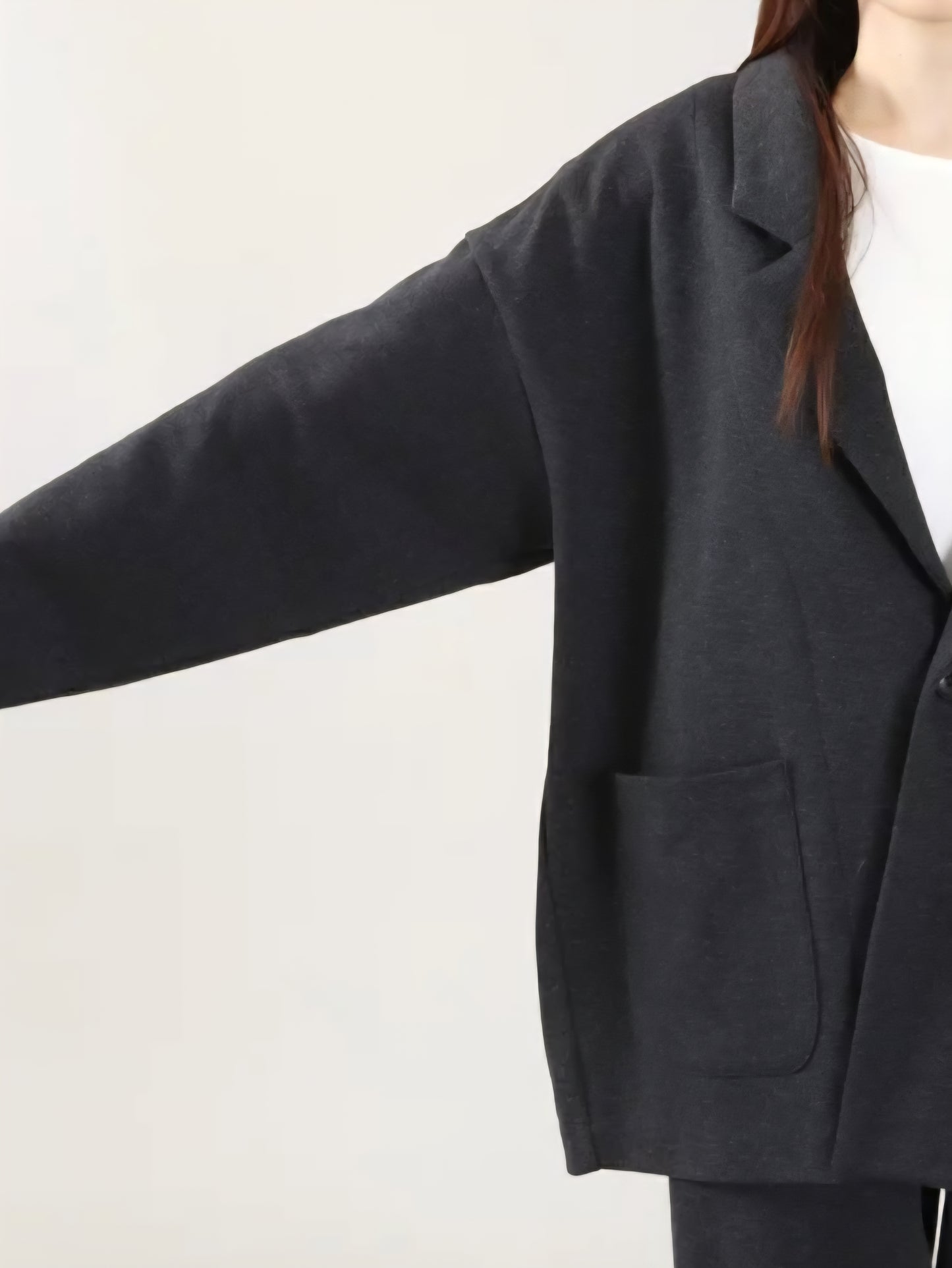 LE MELANGE　ウールコットンジャージコクーンテーラードジャケット