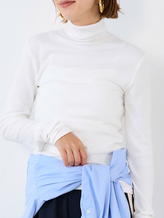 MICA&DEAL　とろけるテレコリブくしゅタートルカットソー