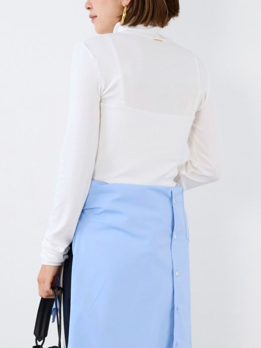 MICA&DEAL　とろけるテレコリブくしゅタートルカットソー