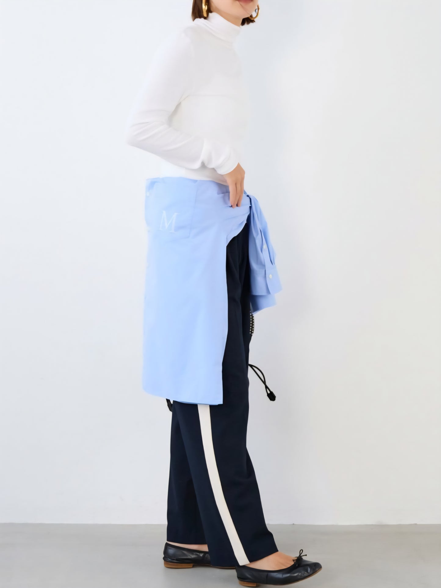 MICA&DEAL　とろけるテレコリブくしゅタートルカットソー