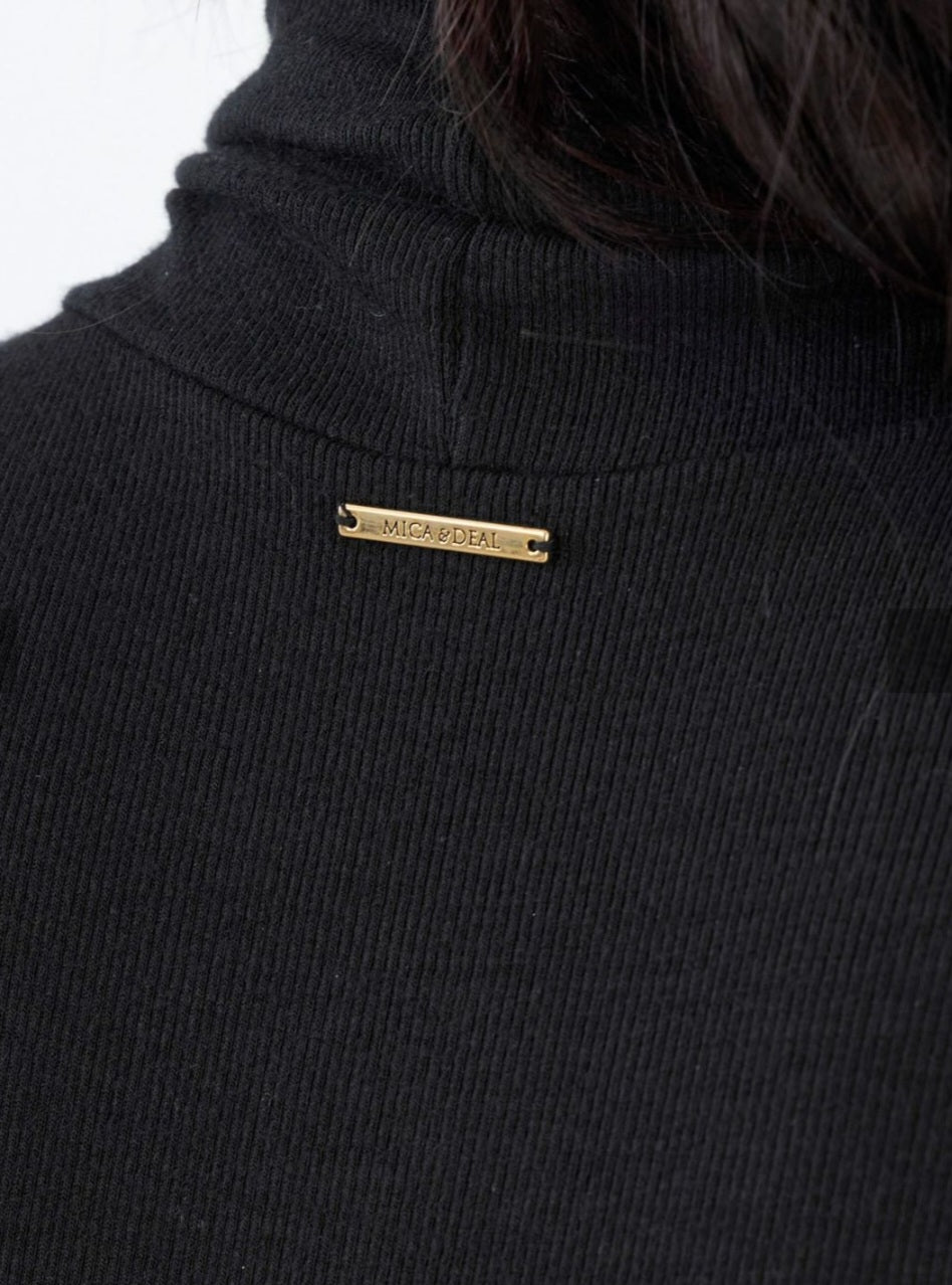 MICA&DEAL　とろけるテレコリブくしゅタートルカットソー