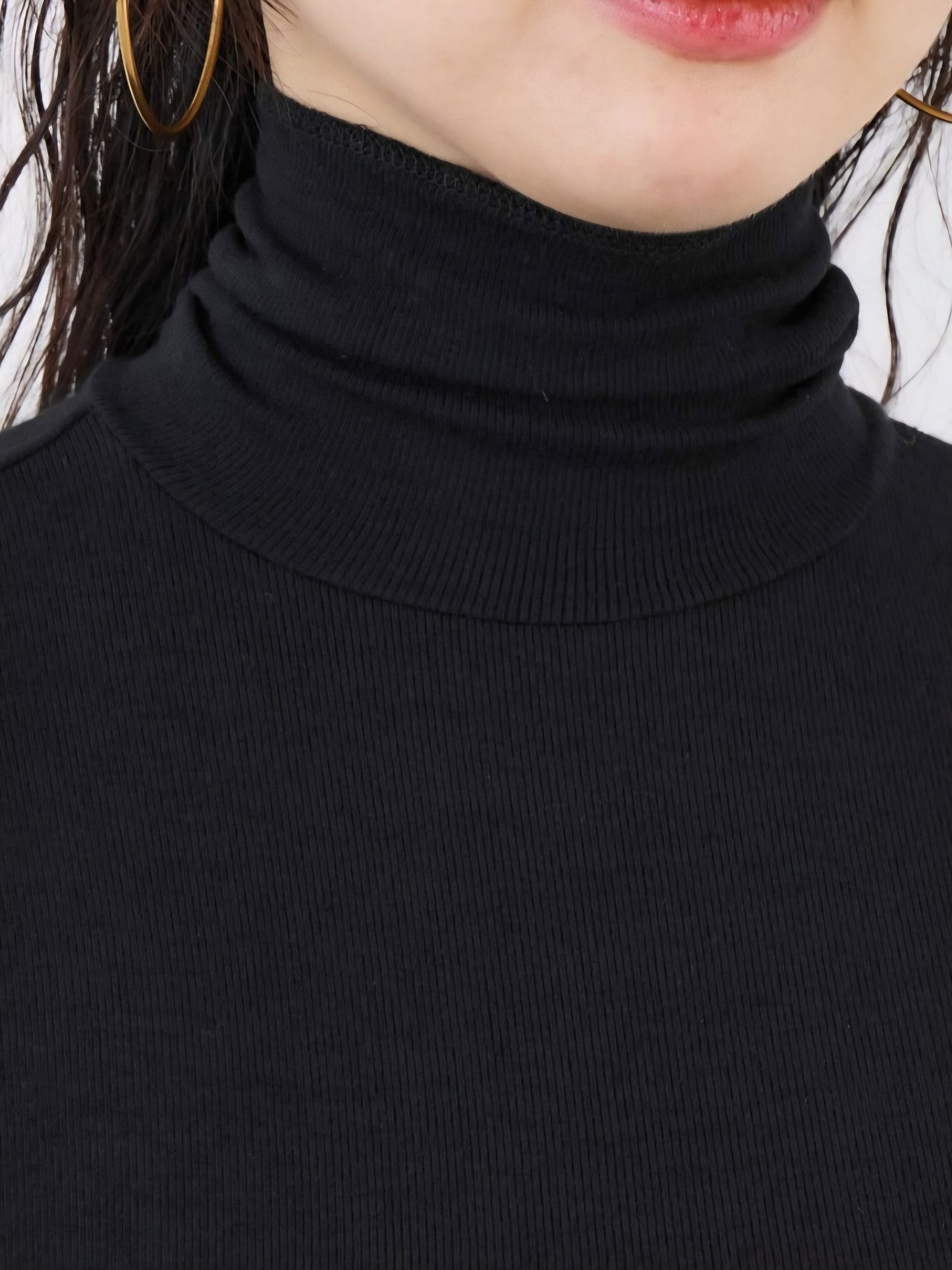 MICA&DEAL　とろけるテレコリブくしゅタートルカットソー