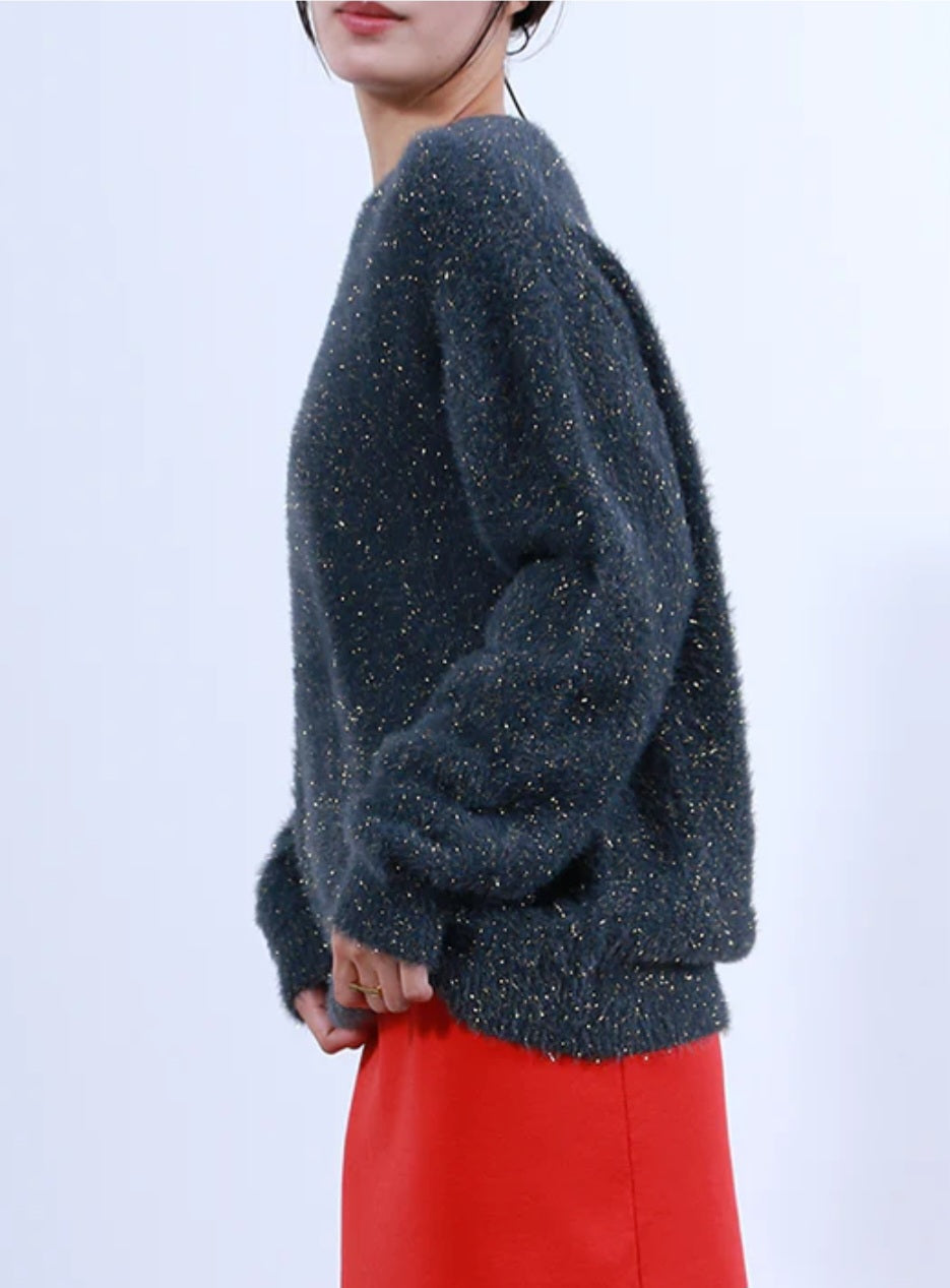 TORRAZZO DONNA　ラメフリンジシャギーもちもちニット