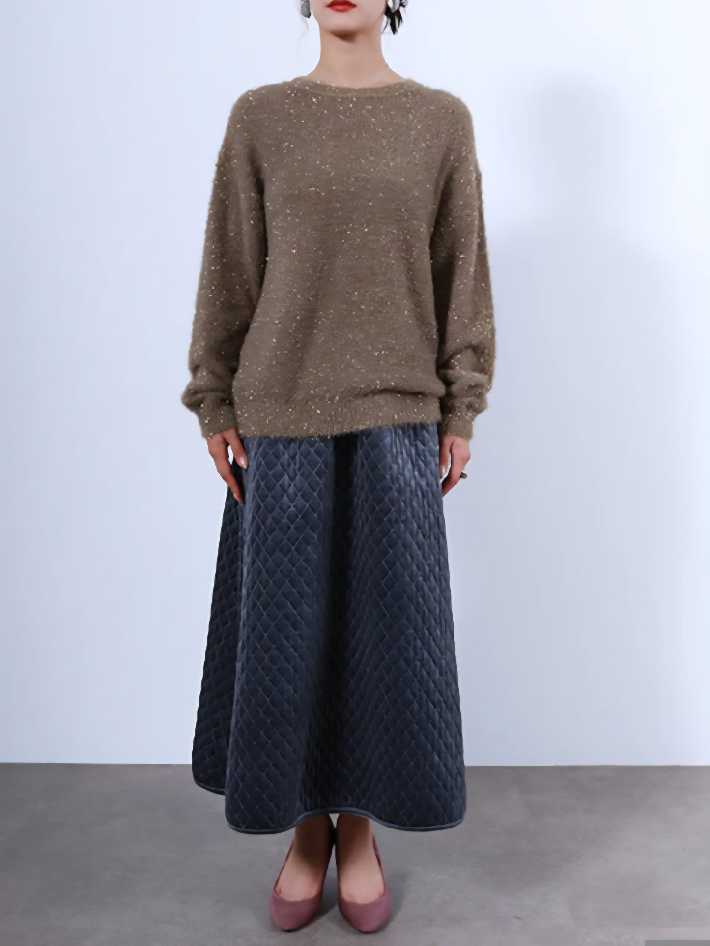 TORRAZZO DONNA　ラメフリンジシャギーもちもちニット