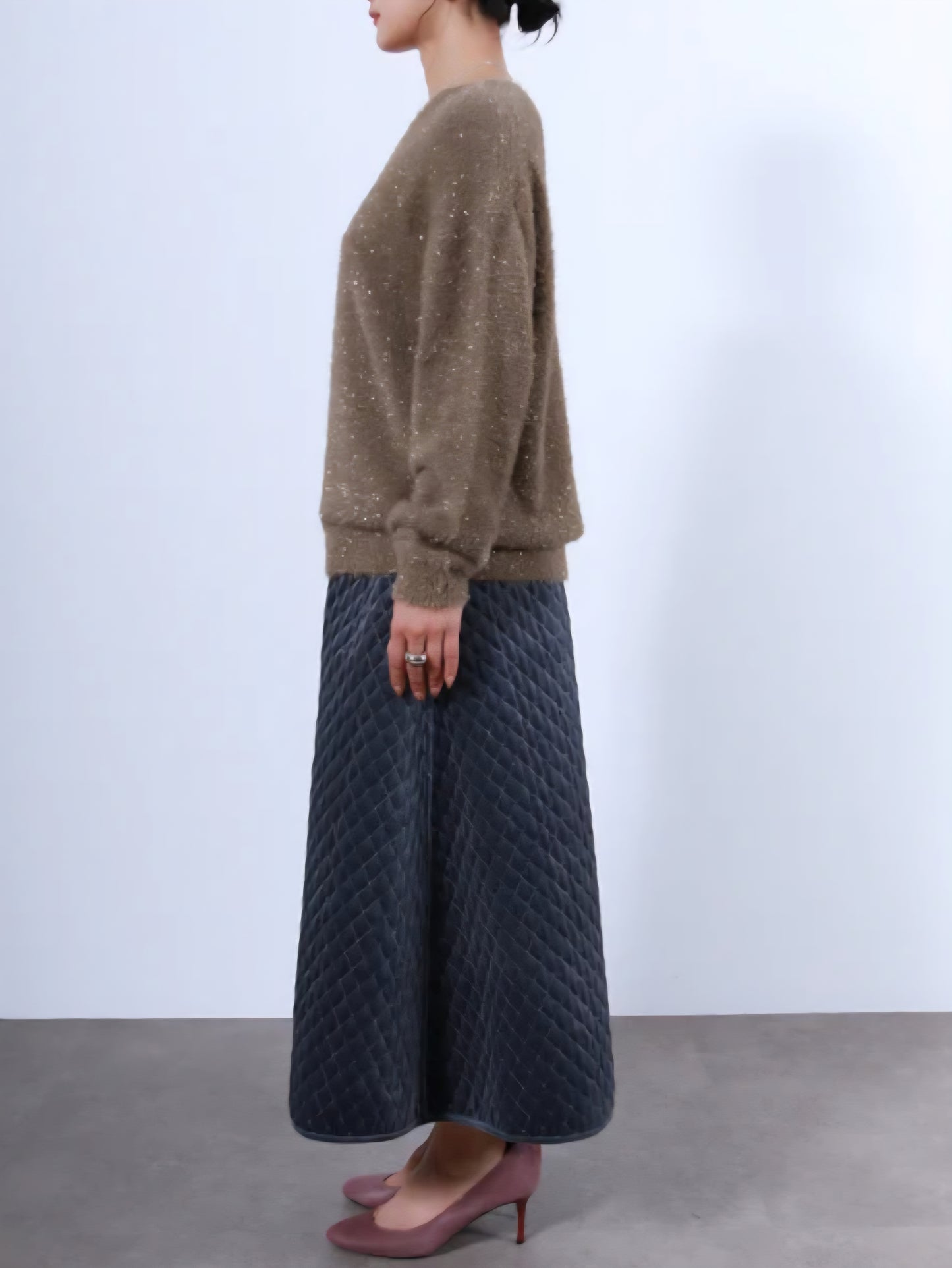 TORRAZZO DONNA　ラメフリンジシャギーもちもちニット