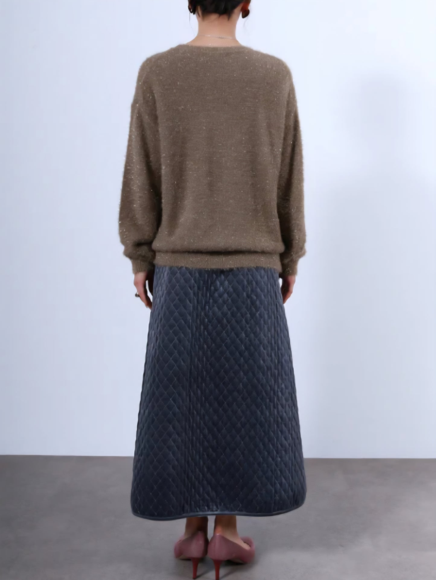 TORRAZZO DONNA　ラメフリンジシャギーもちもちニット