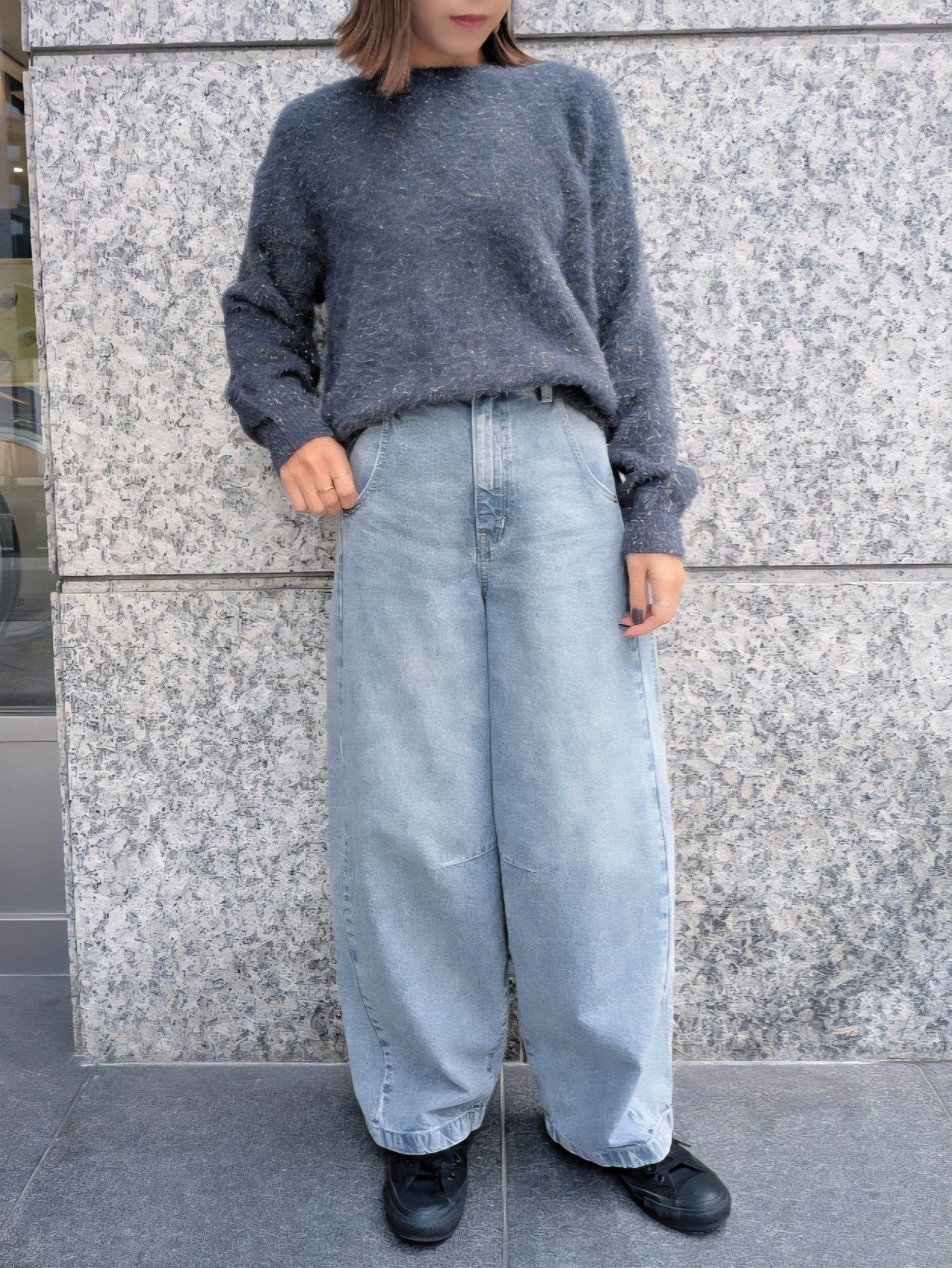 TORRAZZO DONNA　ラメフリンジシャギーもちもちニット