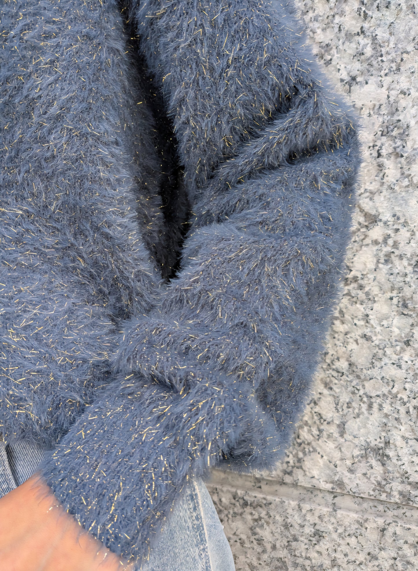 TORRAZZO DONNA　ラメフリンジシャギーもちもちニット