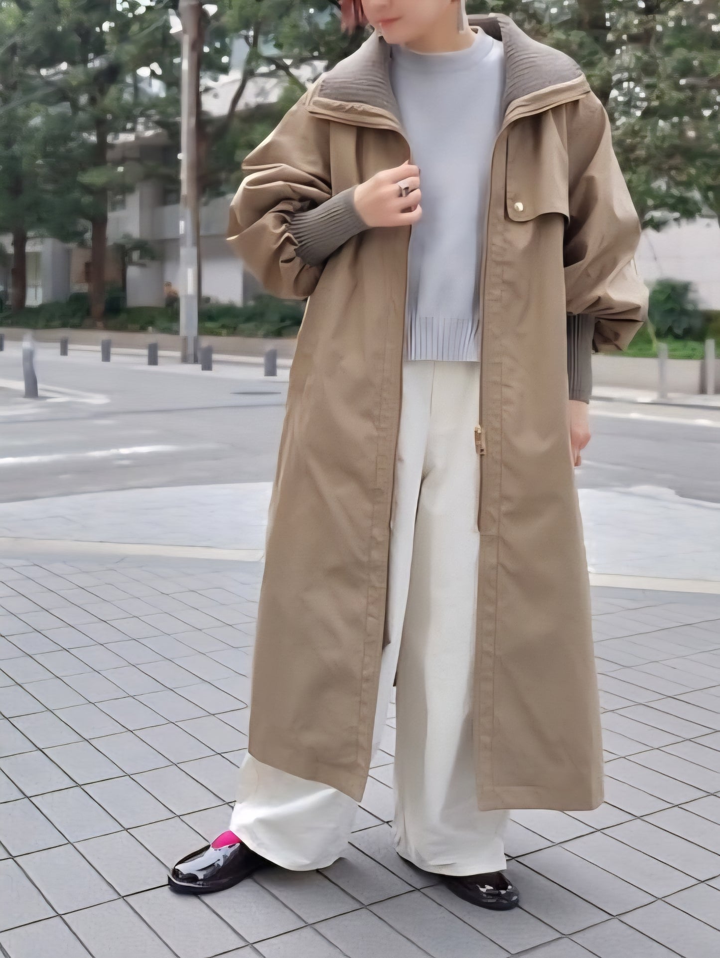 1％　BIGリブ中綿ツイルコート