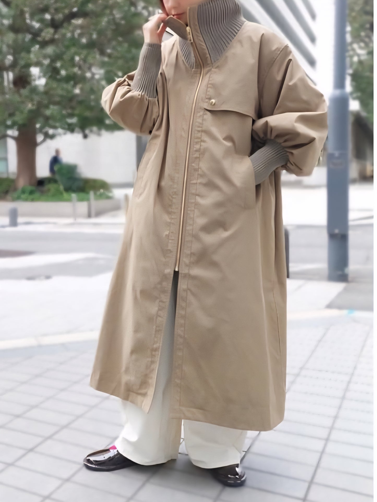 1％　BIGリブ中綿ツイルコート