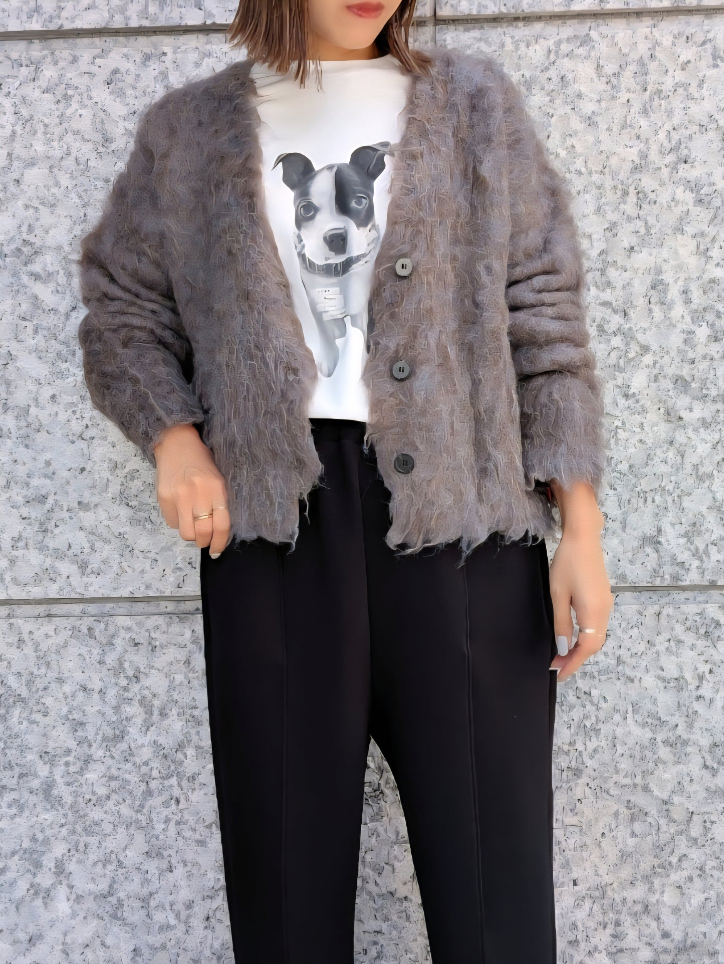 PASSIONE　ふわふわシャギールーズカーディガン