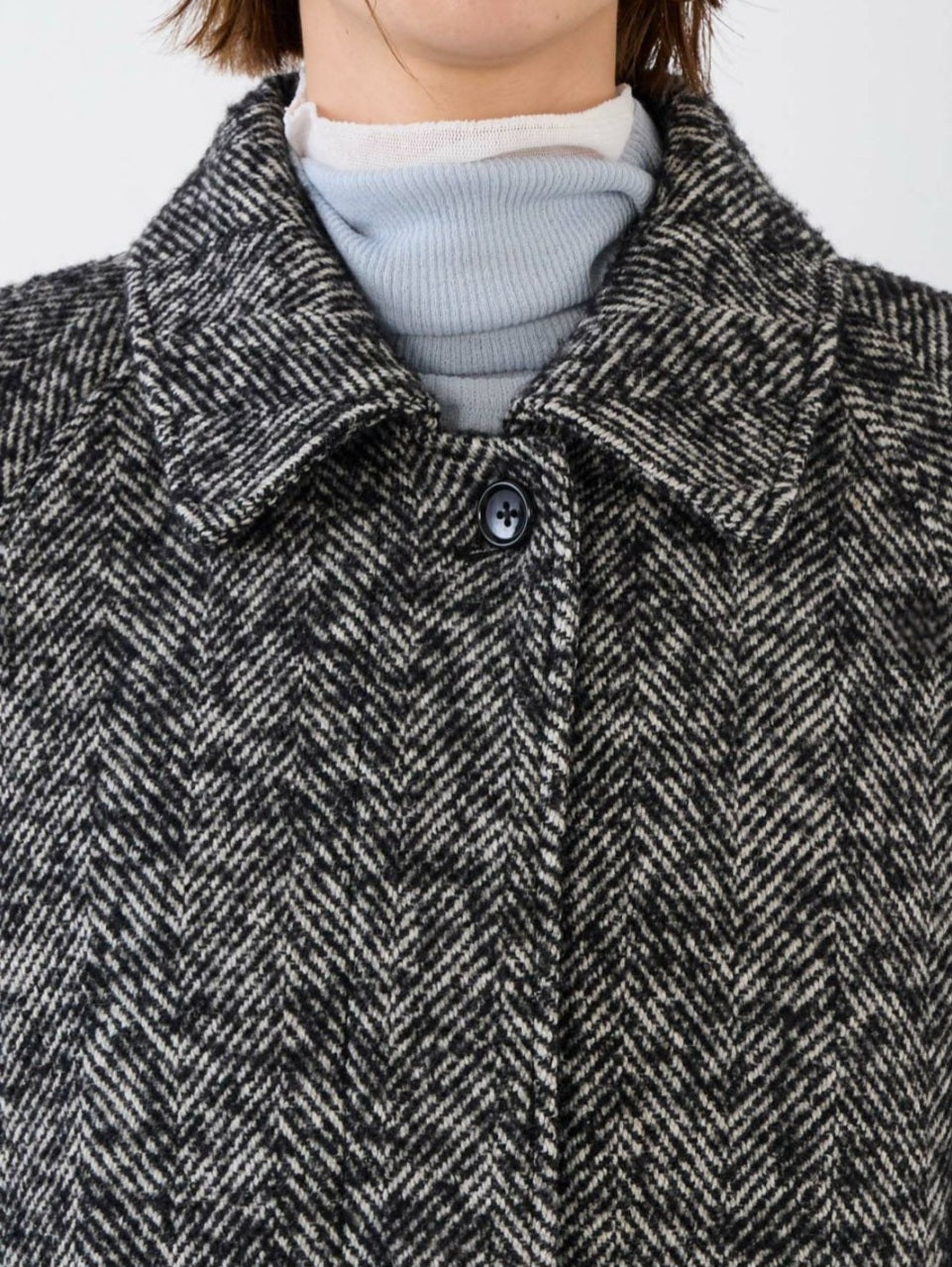 MICA&DEAL 　ステンカラーヘリンボーンウールコート