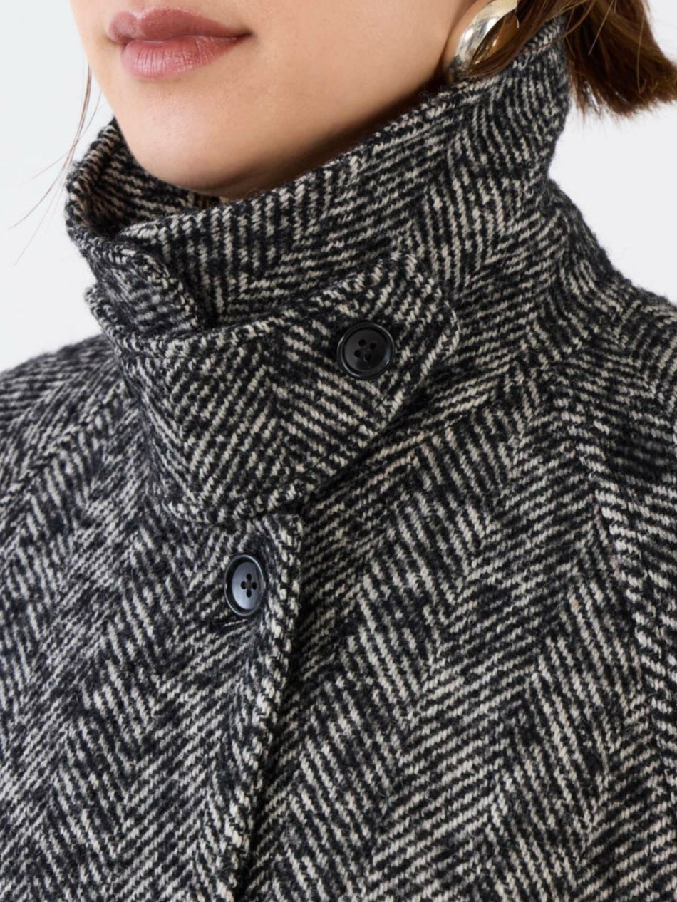 MICA&DEAL 　ステンカラーヘリンボーンウールコート