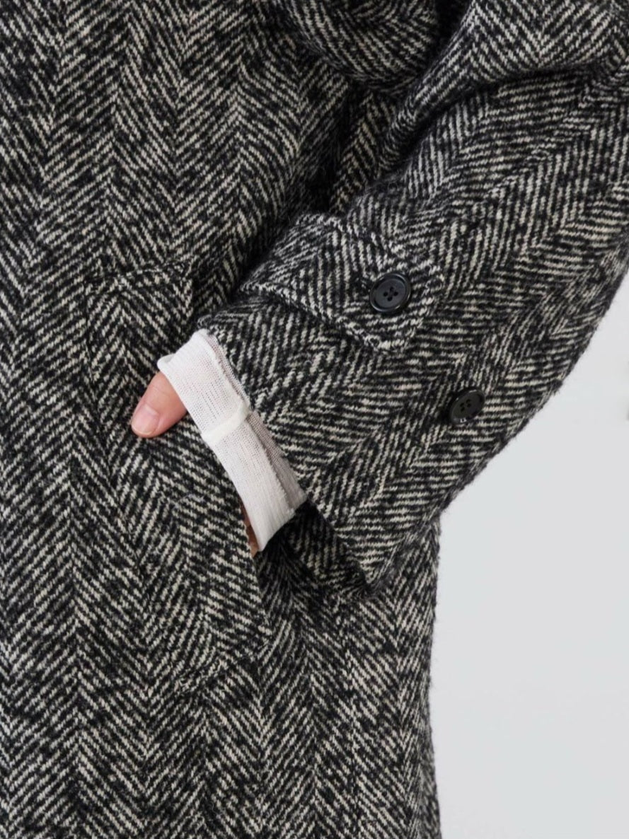 MICA&DEAL 　ステンカラーヘリンボーンウールコート