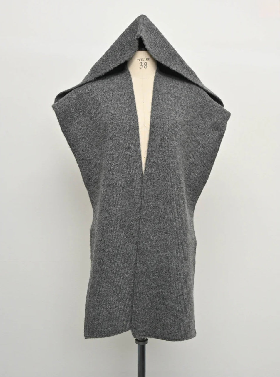 trois　畦編みフーディマフラー