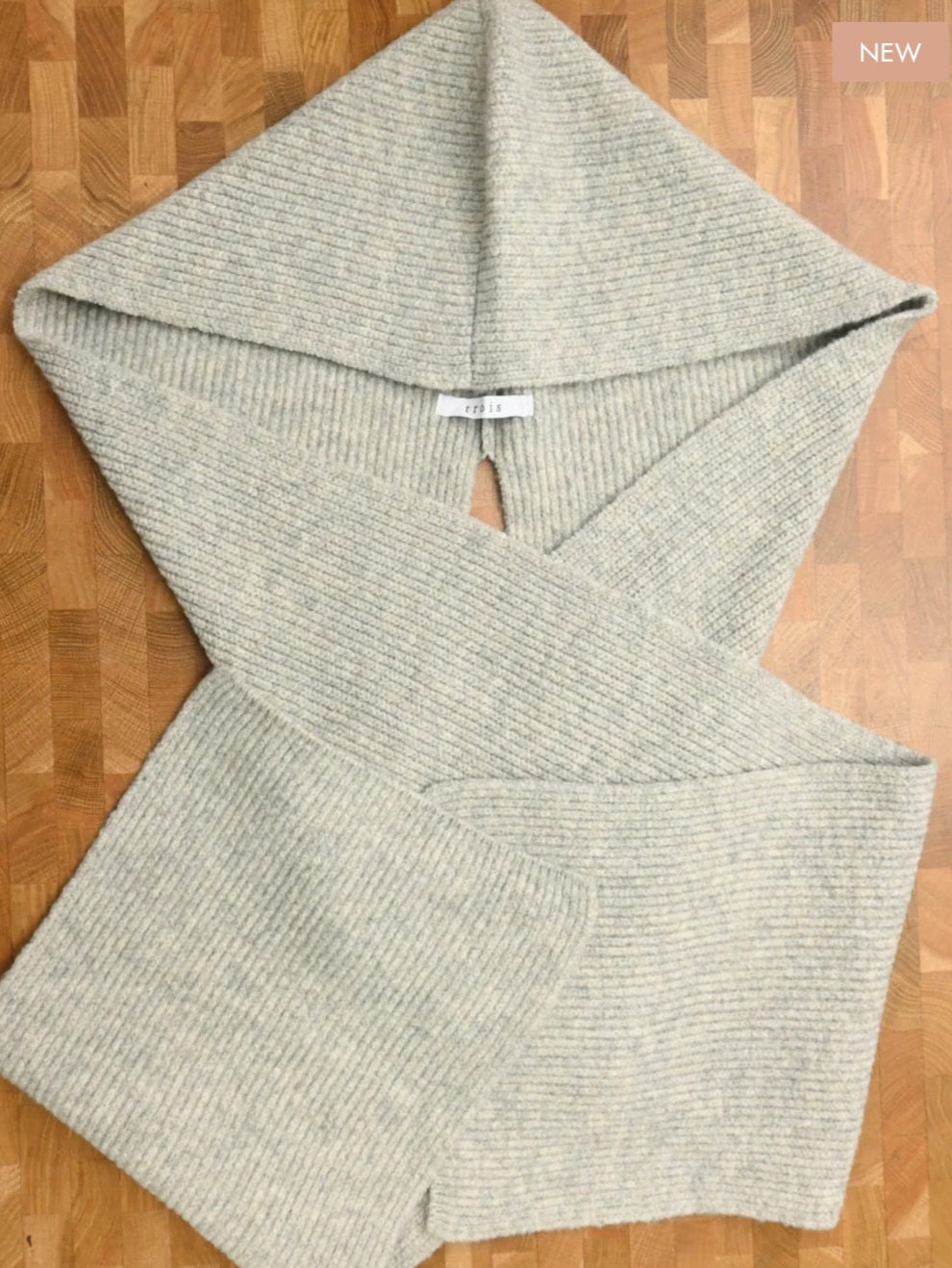 trois　畦編みフーディマフラー