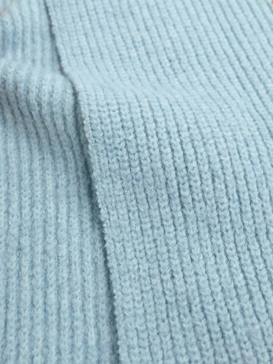 trois　畦編みフーディマフラー