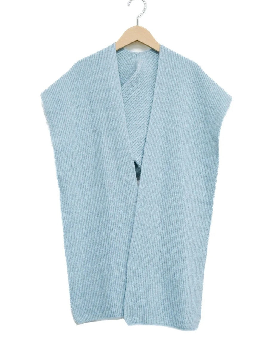 trois　畦編みフーディマフラー