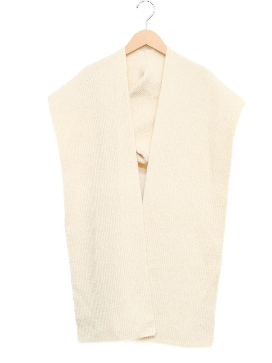 trois　畦編みフーディマフラー