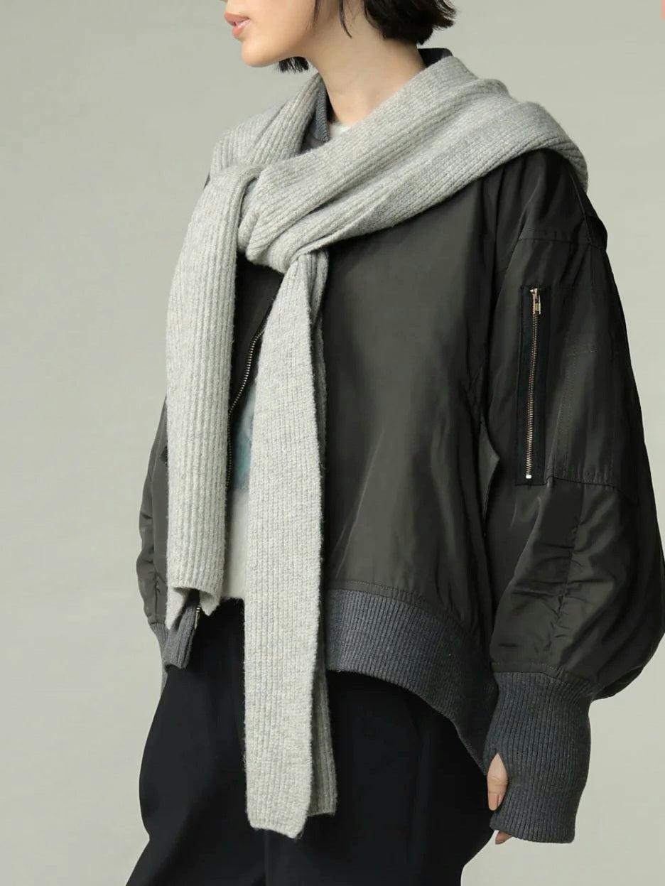 trois　畦編みフーディマフラー