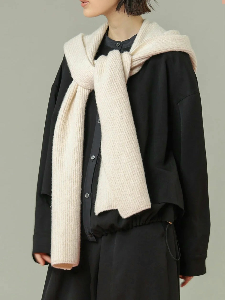 trois　畦編みフーディマフラー
