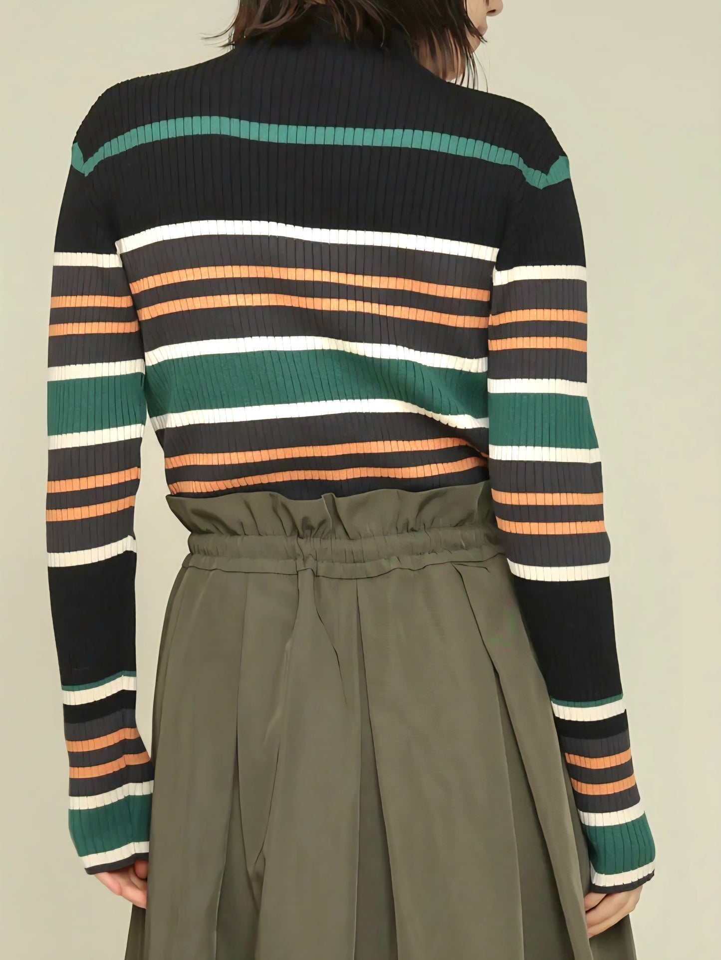 trois　ソフトテレコリブハイネックニット