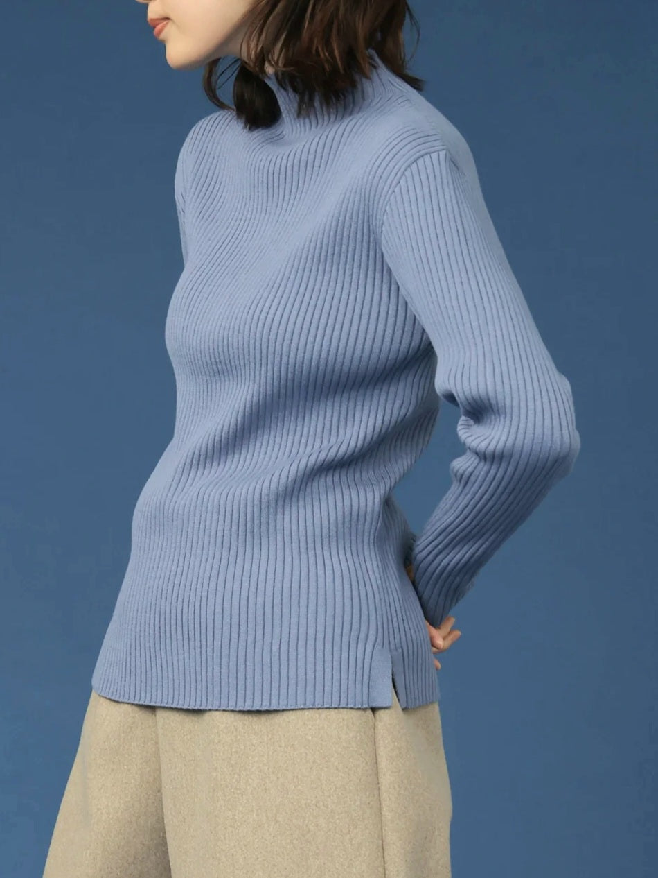 trois　ソフトテレコリブハイネックニット