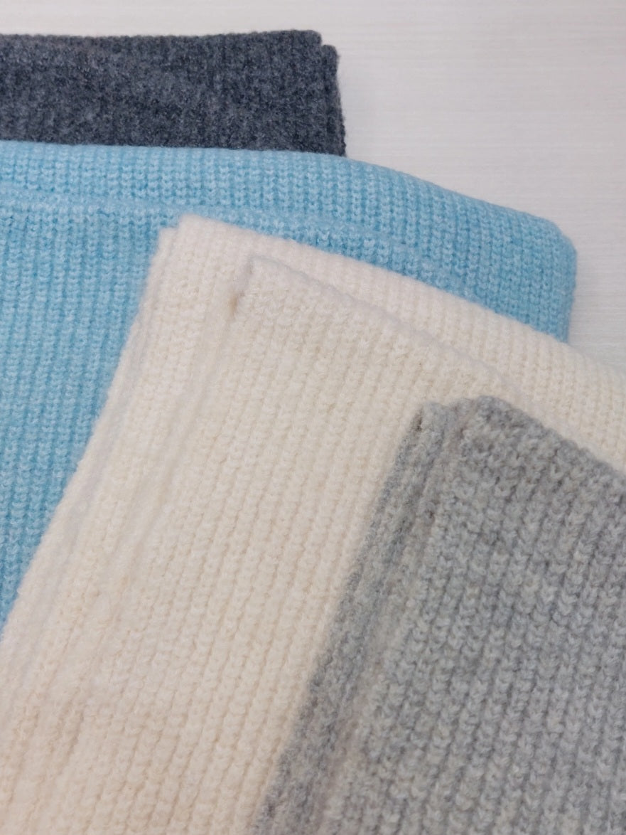 trois　畦編みフーディマフラー