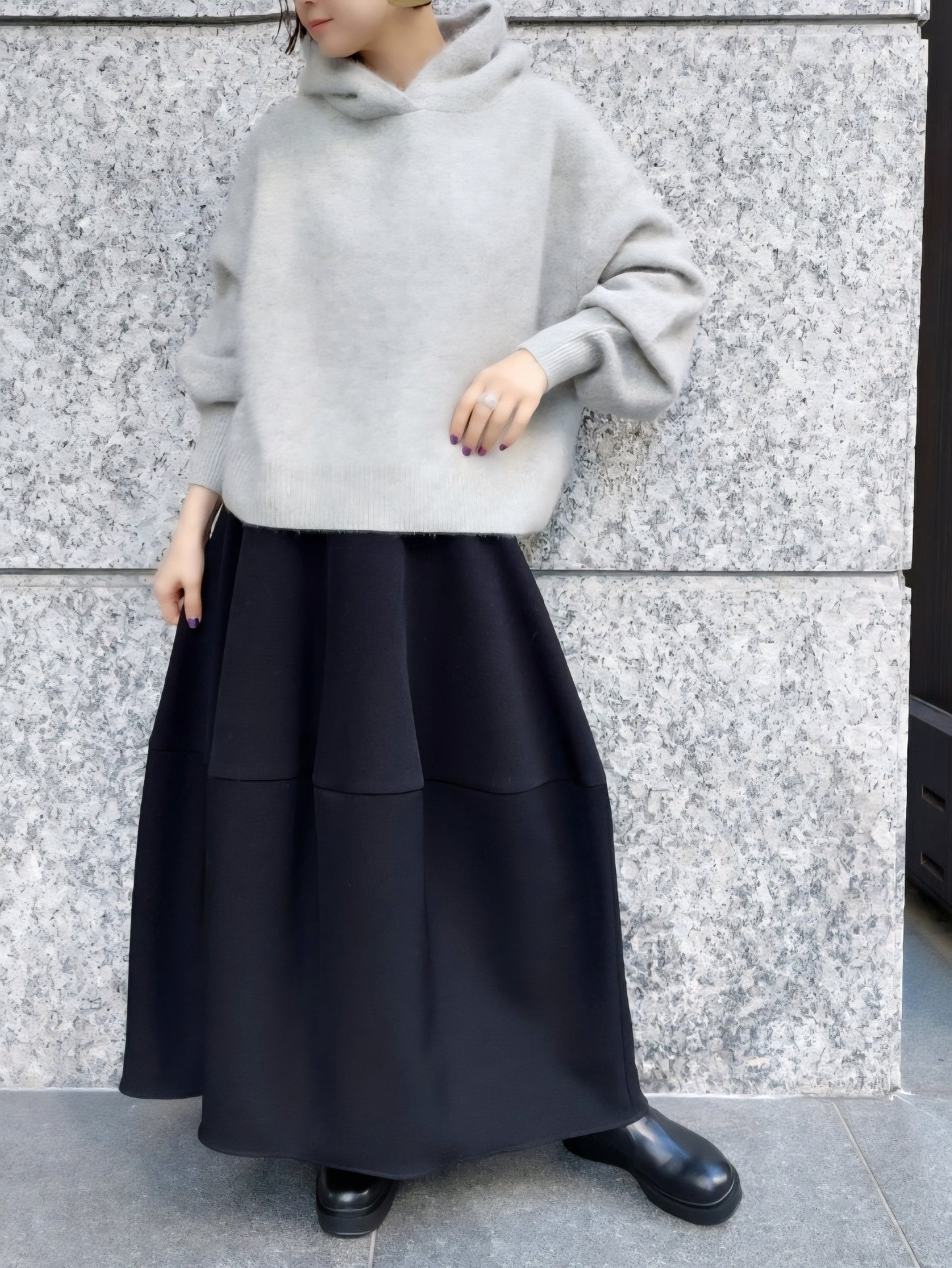 PASSIONE　ウールライクダブルクロスコクーンスカート