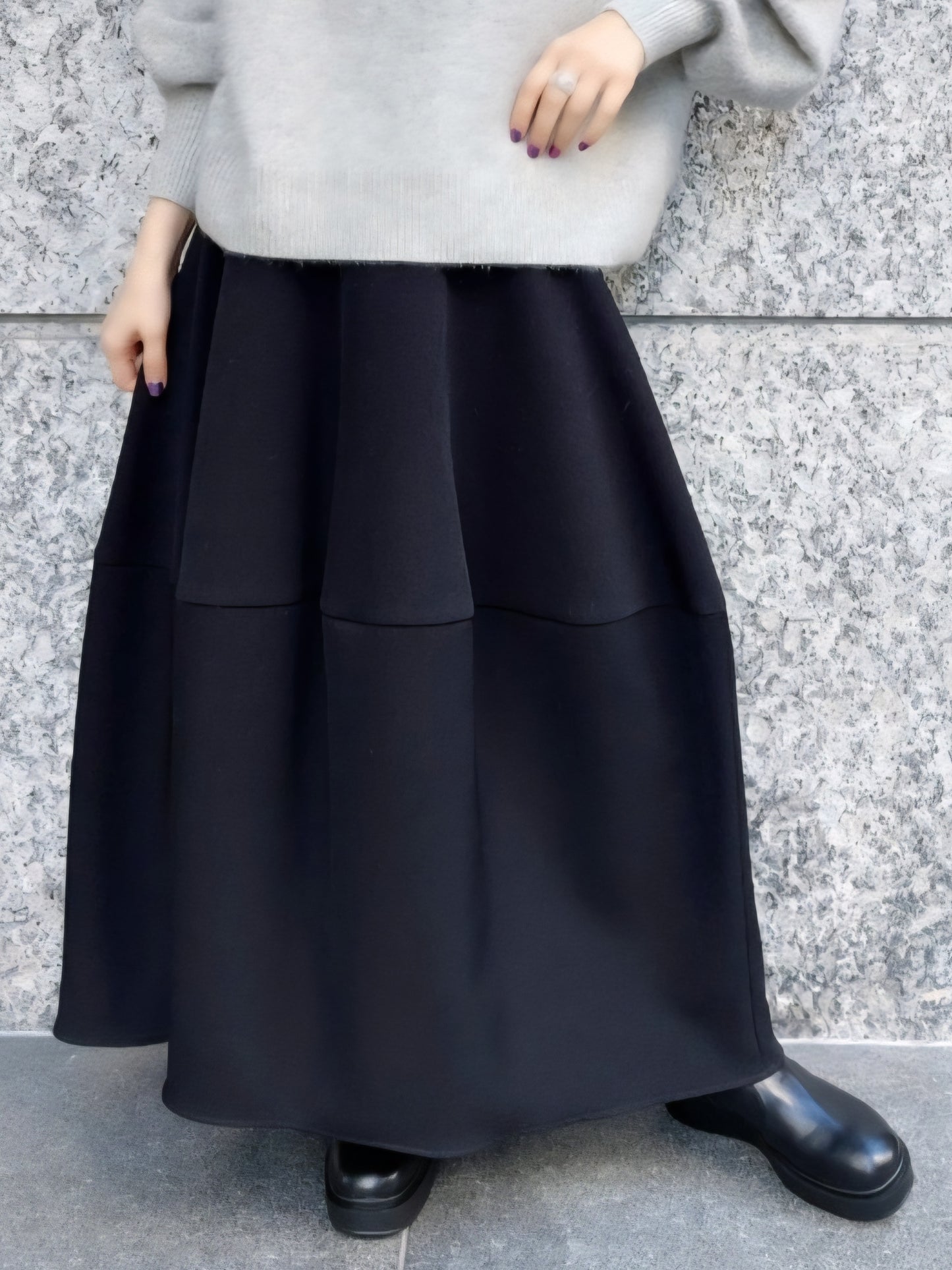 PASSIONE　ウールライクダブルクロスコクーンスカート