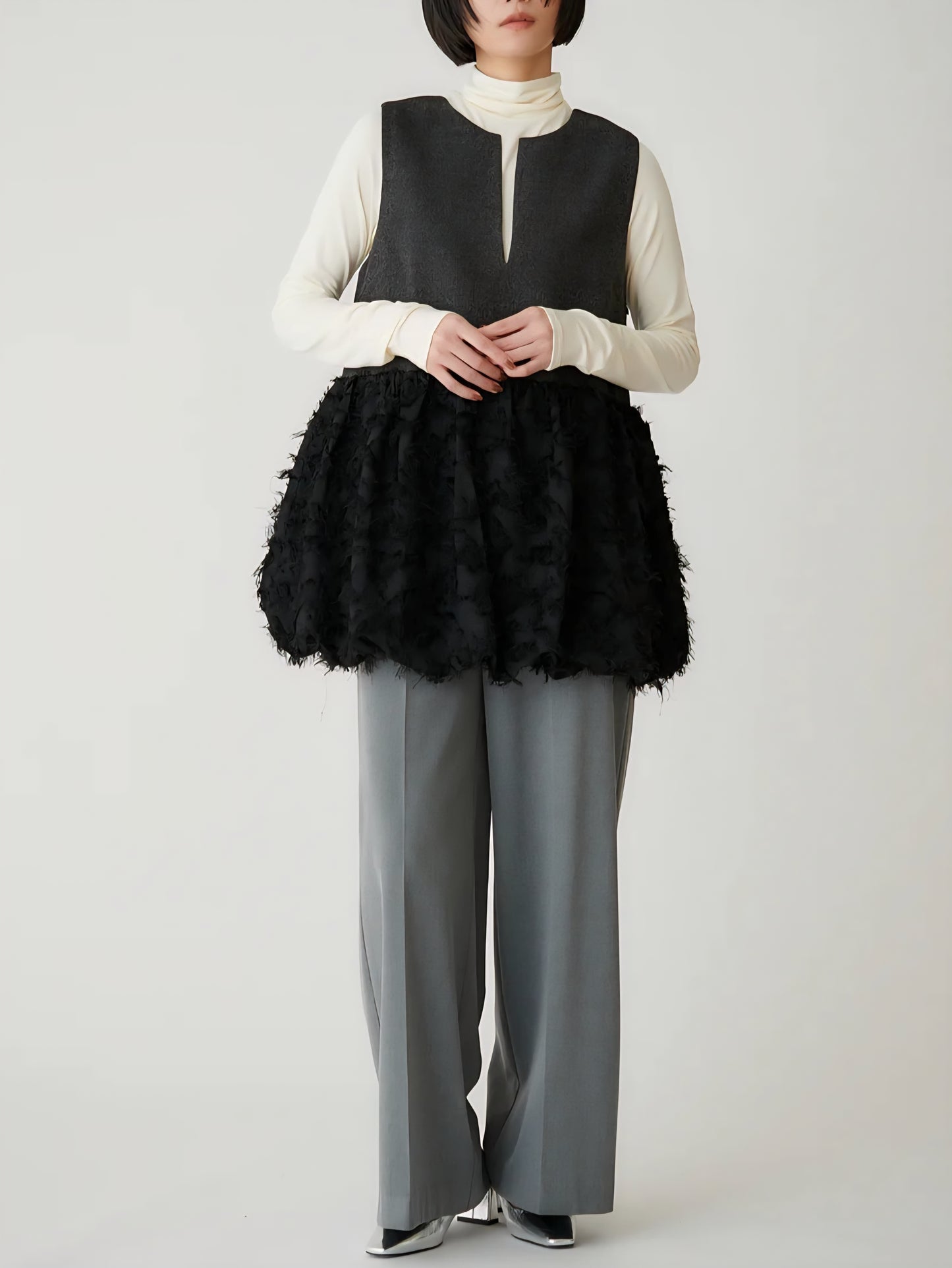 BRAHMIN　ツイード×カットジャガードバルーンジレ