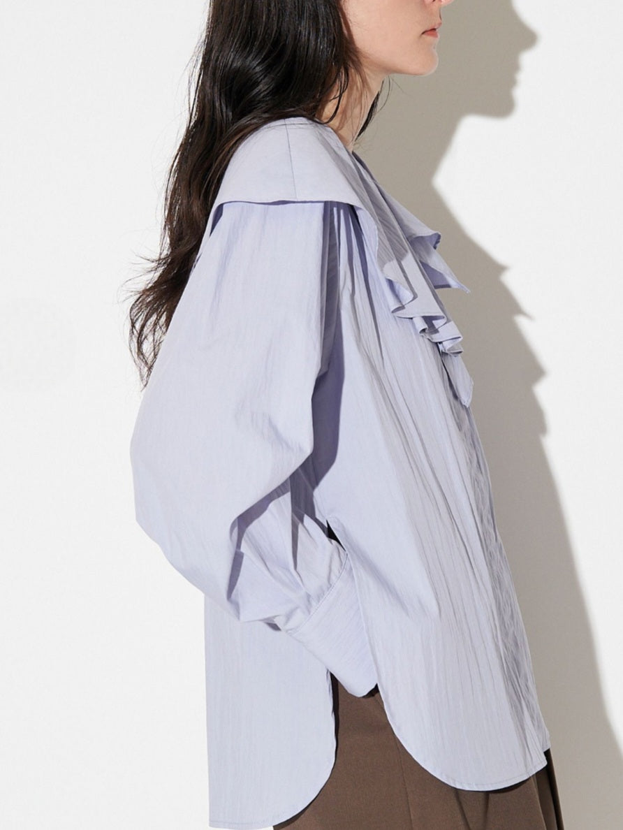 ELENDEEK　アシメラッフルカラーブラウス