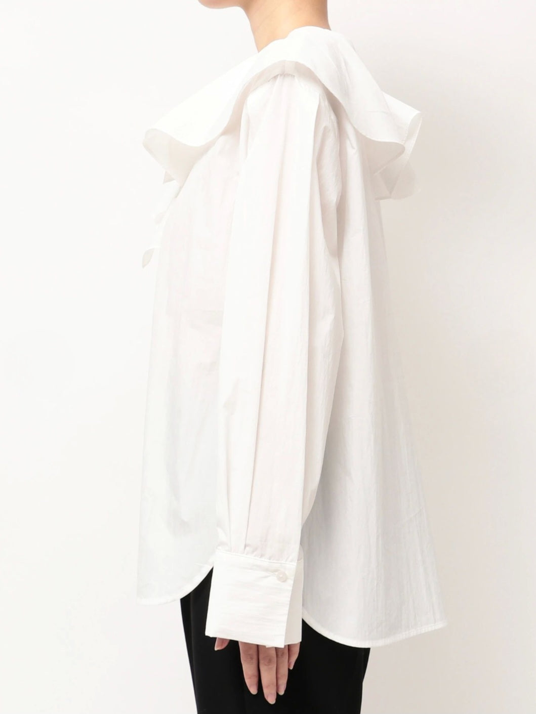 ELENDEEK　アシメラッフルカラーブラウス