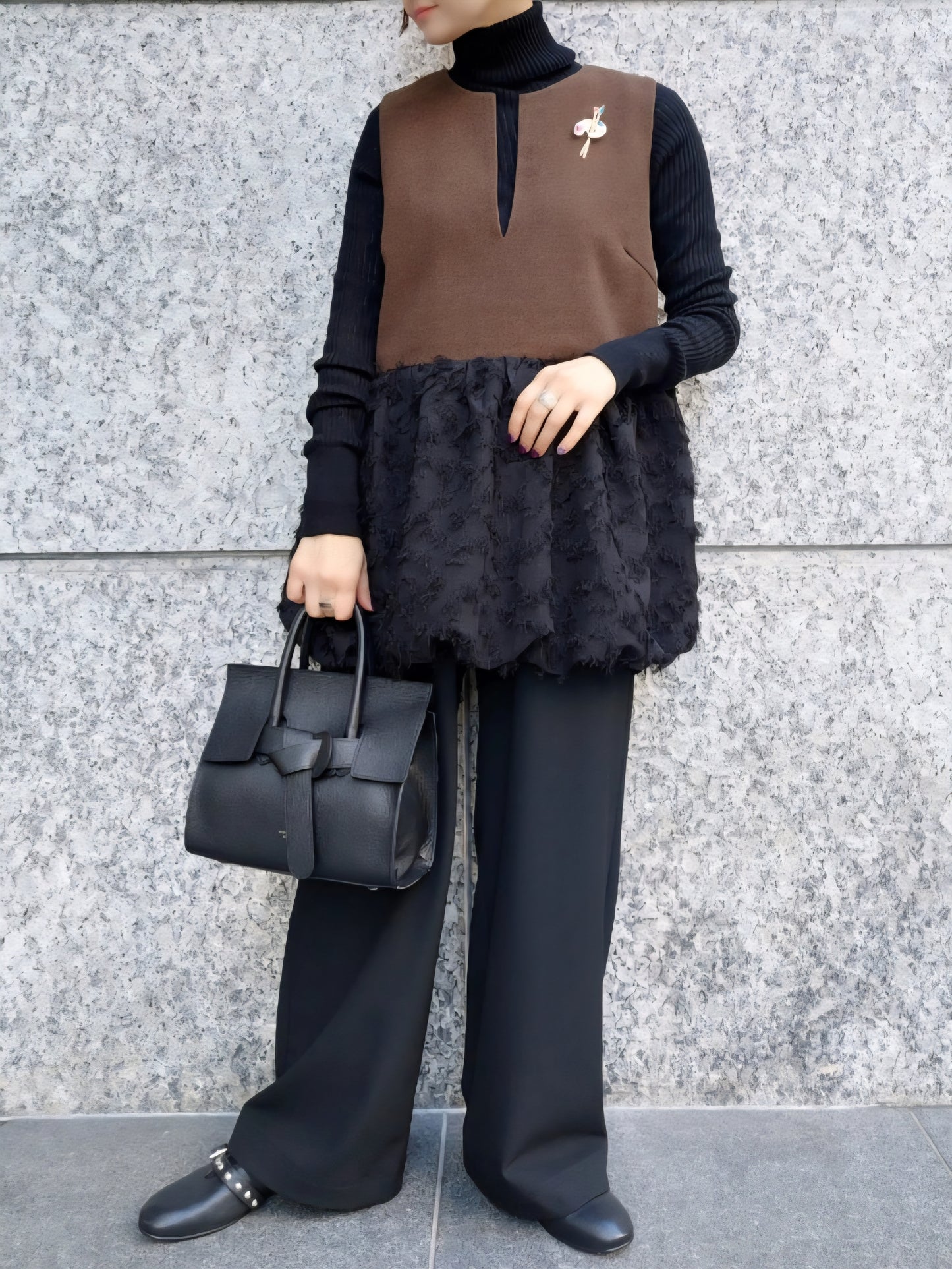 BRAHMIN　ツイード×カットジャガードバルーンジレ