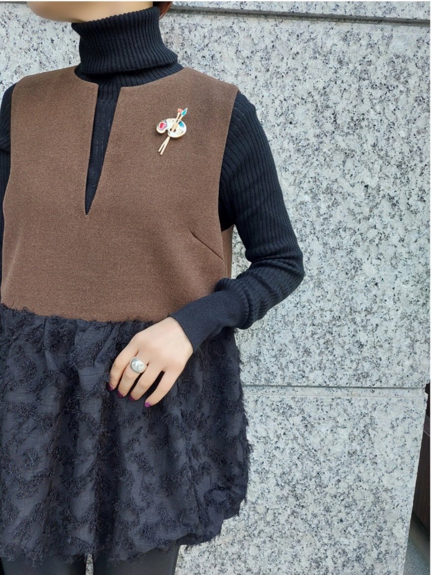 BRAHMIN　ツイード×カットジャガードバルーンジレ